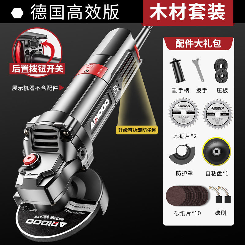 Airidun Angle Grinder Multifunctional Household Grinder Electric Hand Grinding Cutting Machine Handheld Polishing Machine
