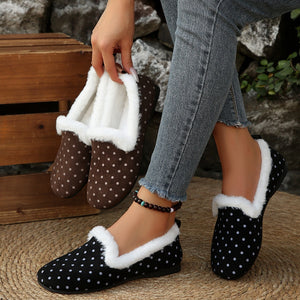 Exportplus sizestuffed edge fleece-lined loafers plaideasiest for matchwork clothing with skirt lazy heattech all-inclusive cotton shoes