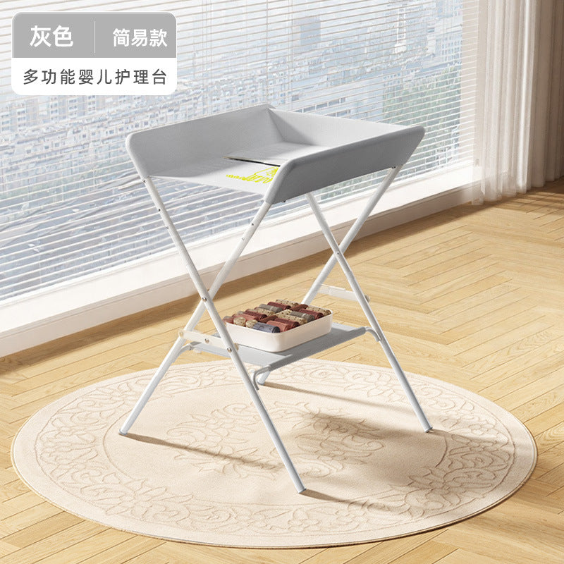 Changing table, baby care station, massage & bathing combo - foldable, portable, multifunctional newborn baby bed with changing and touching surface