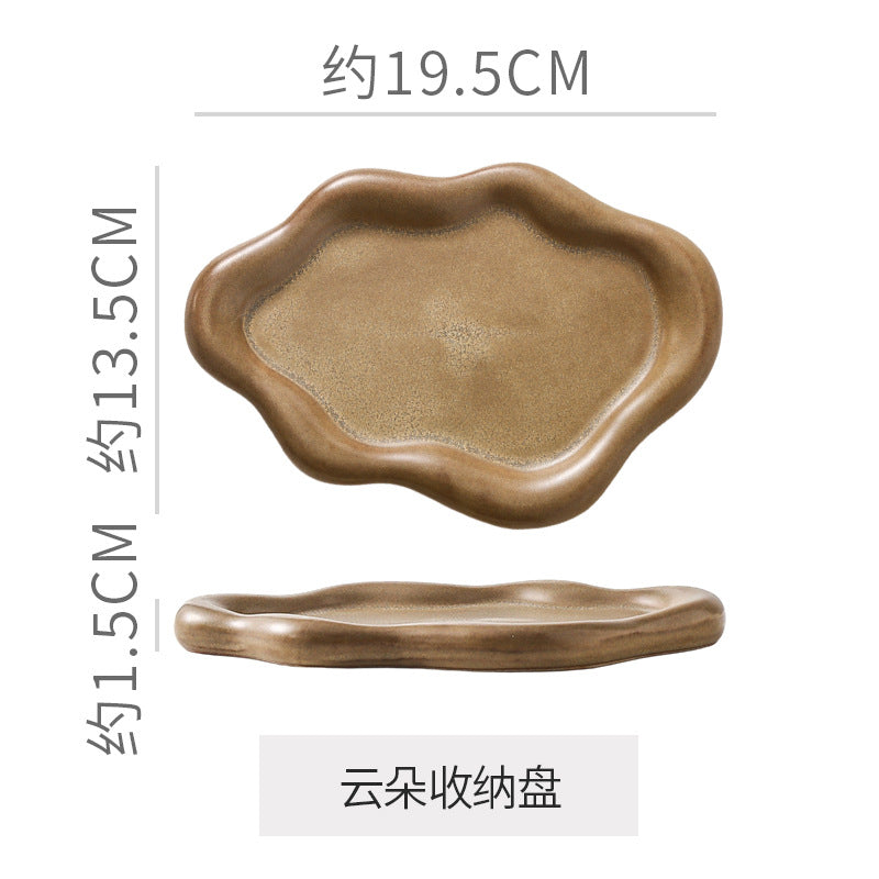 Inspopular photo props jewelry storage tray display tray electroplated silver tray accessible luxury ceramic jewelry ornaments