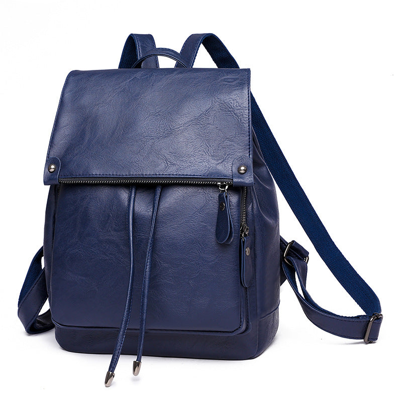 Cross-border women's backpack retro versatile PU soft leather small backpack backpack women's anti-theft travel backpack