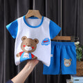 summer new arrival: 100% cotton kids' short-sleeve t-shirt and shorts set - korean style infant and toddler two-piece outfit