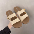 Women's summer slides 2025 new flat retro casual versatile one-strap sandals fashionable trendy niche design