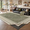 Removable and washable carpet, living room persian style, double layer sound insulation, green sofa, french retro style, waterproof, machine washable carpet