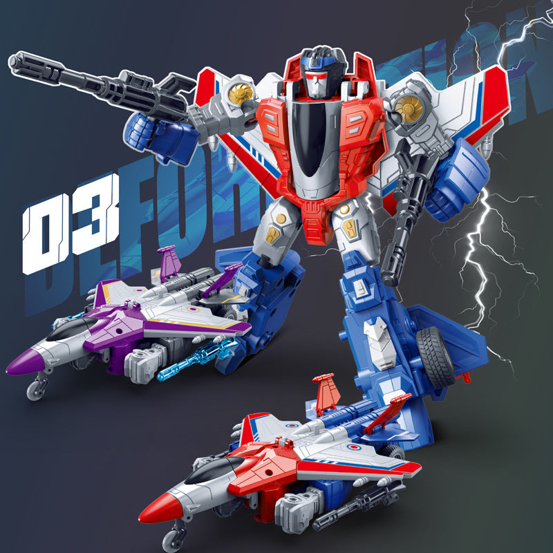 kids transforming robot inertial toy car aircraft war fighter fighter artificial model factory direct sales