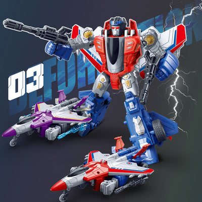 kids transforming robot inertial toy car aircraft war fighter fighter artificial model factory direct sales