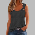 cross-border fashion sexy minimalist women's v-neck sleeveless solid color sweet tank top