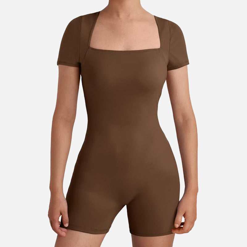 Amazon summer new women's high-stretch, body-hugging, barely-there feel, short-sleeve bodysuit - custom yoga outfit direct from the factory