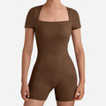 Amazon summer new women's high-stretch, body-hugging, barely-there feel, short-sleeve bodysuit - custom yoga outfit direct from the factory