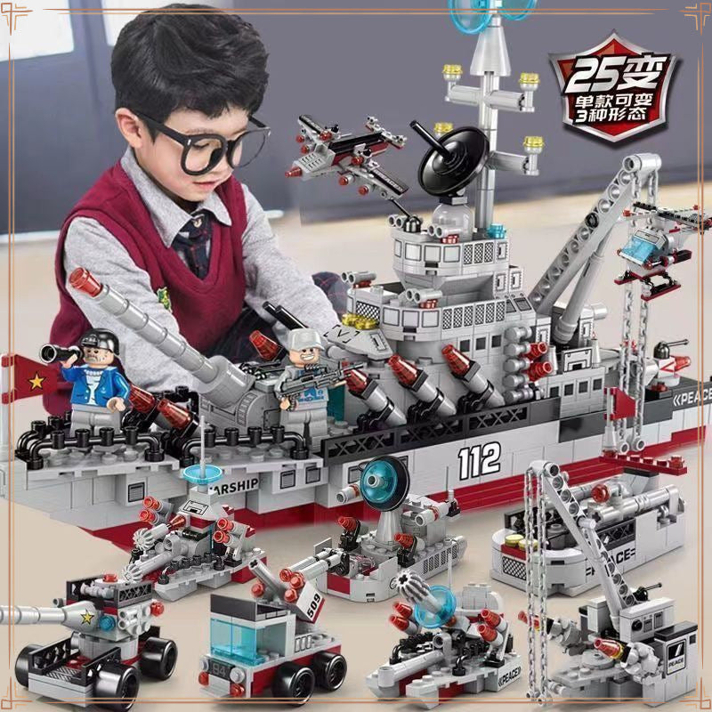 Fujian ship aircraft carrier China building block Shandong Liaoning aircraft carrier children's assembled toys educational compatible Lego