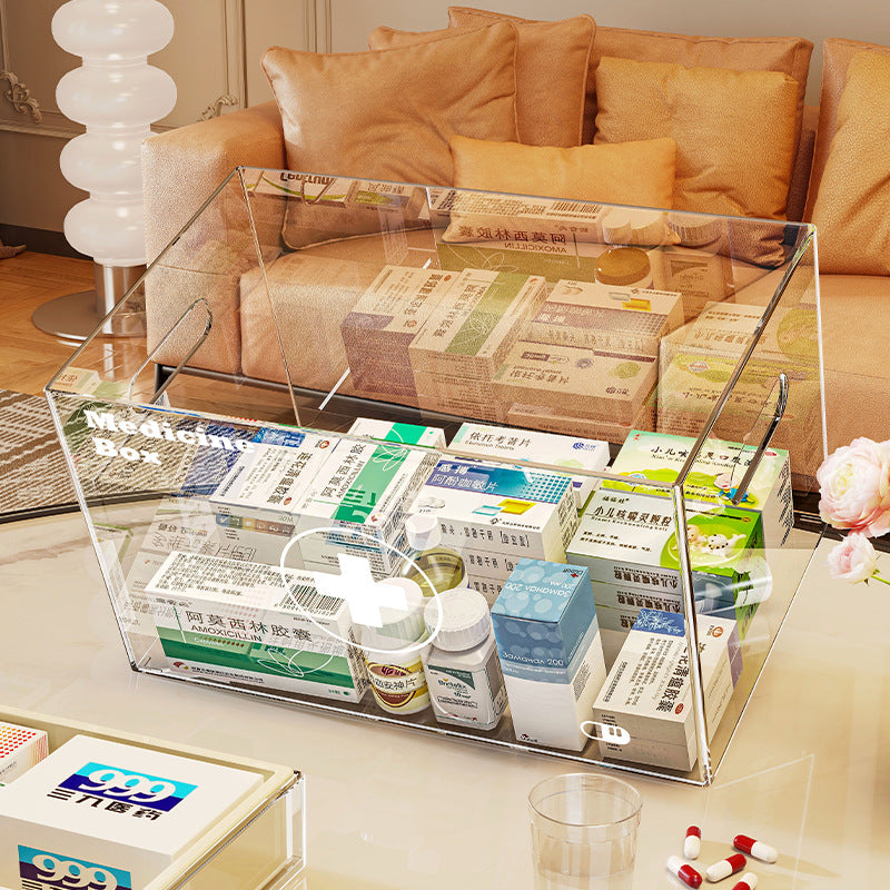 Multi-layer medicine box household home medical box partition storage medicine box storage box double-layer transparent portable medical box