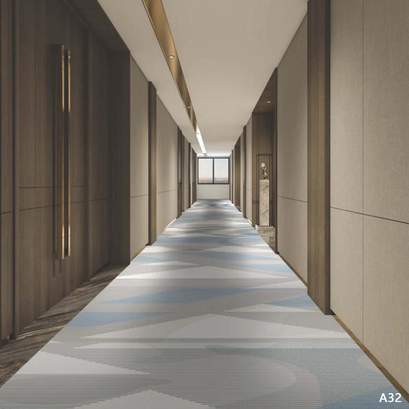 Custom hotel carpet for hallways and aisles, hotel guest room bedside rug, thickened nylon b1 flame retardant full coverage floor mat