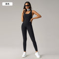 fashion nude back yoga jumpsuit with breast pad and elastic peach butt lifting yoga fitness pants dlt007