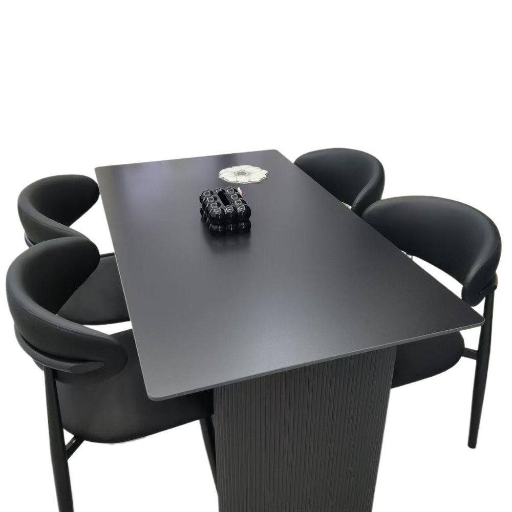 For homecasual black matte slate dining table and chair combination small apartment accessible luxuryfor home rental house dining table rectangular