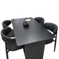 For homecasual black matte slate dining table and chair combination small apartment accessible luxuryfor home rental house dining table rectangular