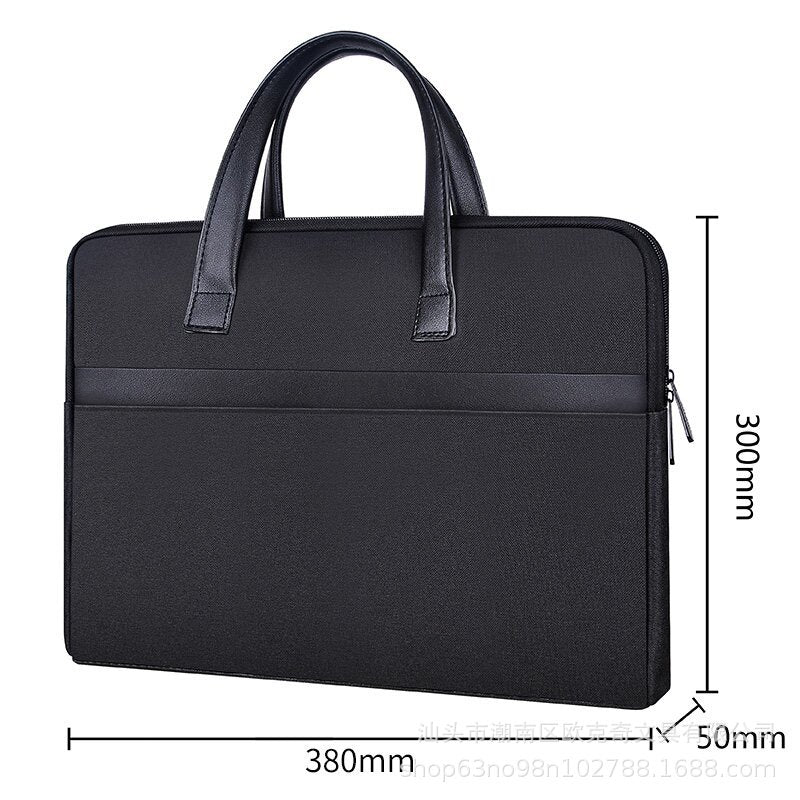 Portable briefcase zippered office bag conference bag satchel document bag document bag business bag printing logo