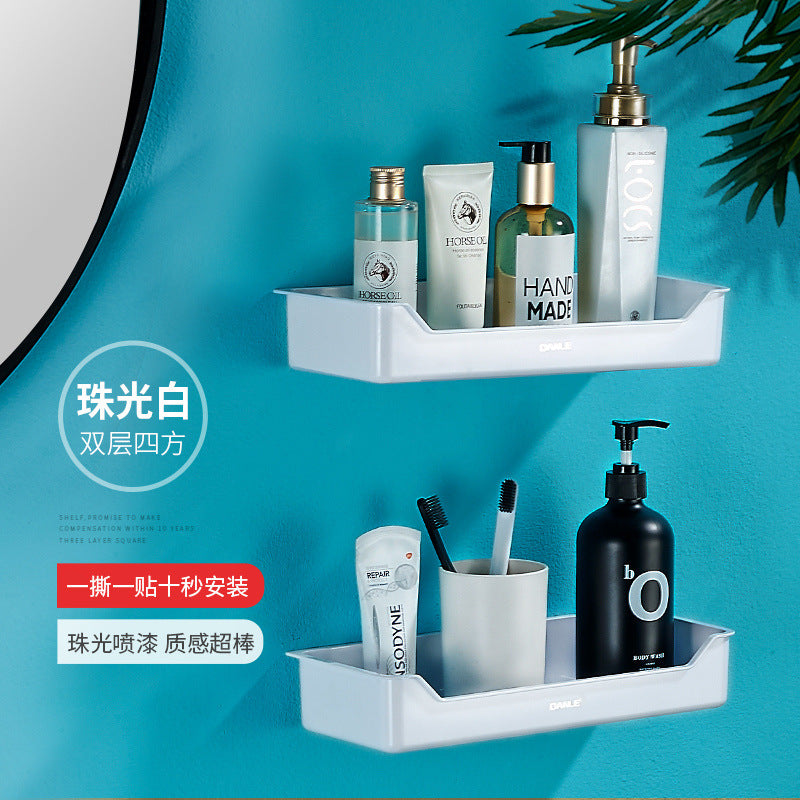 Wholesale Bathroom Shelf No Punching Wall Mounted Suction Cup Wash Sink Toilet Toilet Storage Shelf