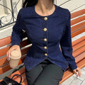 Amazon tiktok pinduoduo foreign trade cross-border fashion round neck waist fishtail denim short jacket