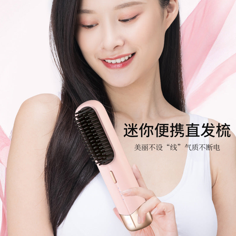 new wireless hair straightening comb - negative ion, damage-free, mini & portable electric hair straightener, hair straightening gadget