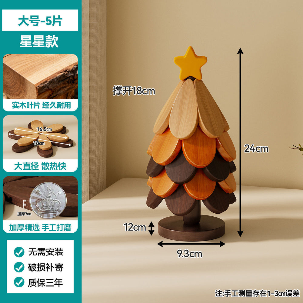 christmas tree solid wood insulation mat, a tree coaster, dining table decoration, creative oven mitts pad, high temperature resistant pot and bowl pad