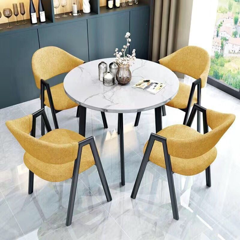 A brief discussion on table and chair combination coffee shop milk tea shop round table office casual small apartment dining table scandinavianfor home