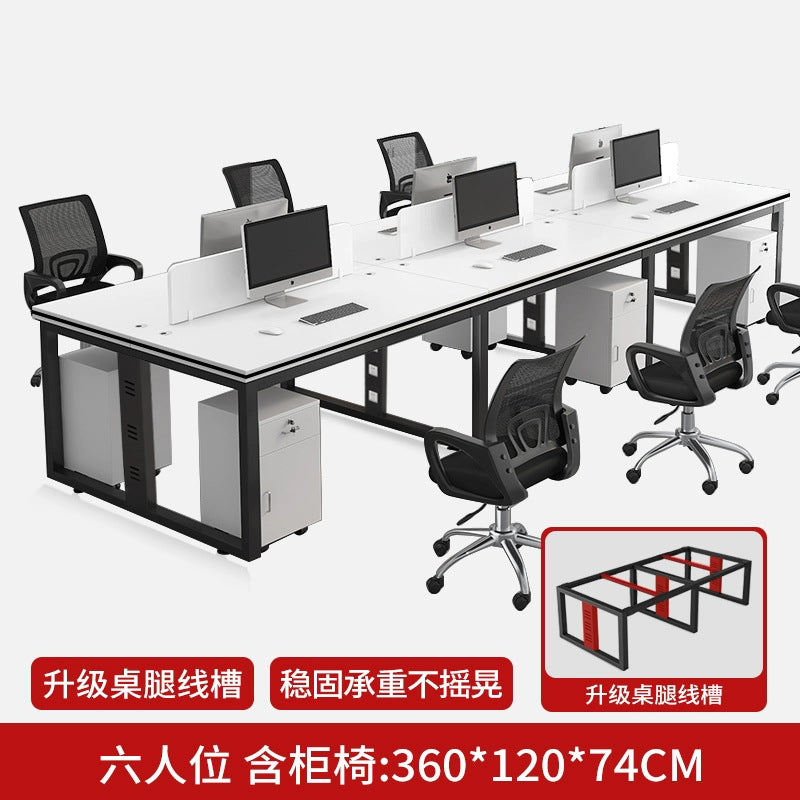 Office desk and chair set - 4, 6, or 8 seater workstation - cardboard office - minimalist modern office desk for employees
