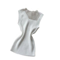 Sweet work clothing style half mesh high collar camisole women's summer outwear silmslimming lookknitting sleeveless tops