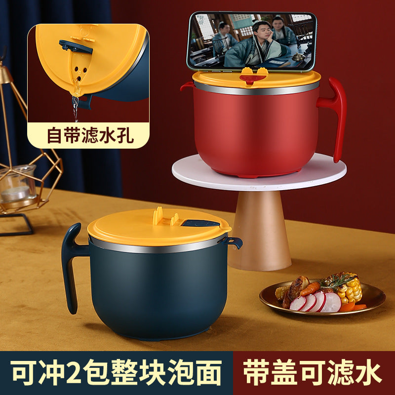 Instant noodle bowl, one piece of delivery mug set, stainless steel fast food bento box, instant noodle cup tableware creativity