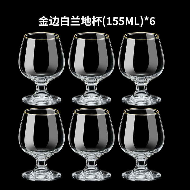 Creative european-style red wine glasses, 6-piece set, crystal glass brandy glasses, liquor glasses, whiskey glasses set for home use
