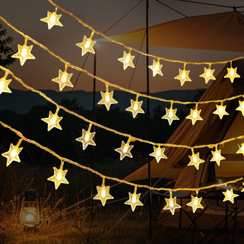 LED solar light string outdoor camping atmosphere flashing lights small colorful lights, garden atmosphere lights Christmas decoration string lights