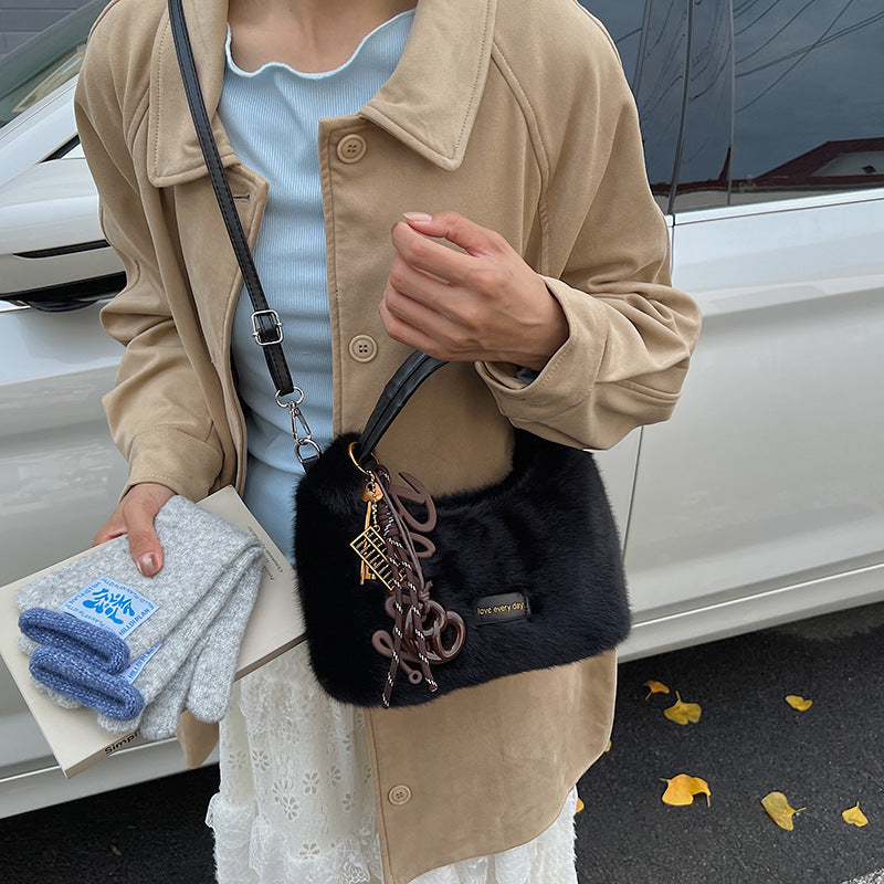 hot-selling korean stylestuffed bag for women 2025fall and winterniche style super popular shoulder bageasiest for match atmosphere handbag