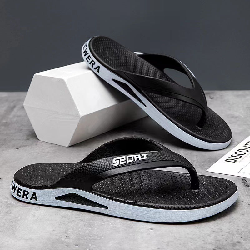 Trendy new flip-flops for men, summer slippers, korean style outdoor anti-slip thong sandals, beach shoes wholesale