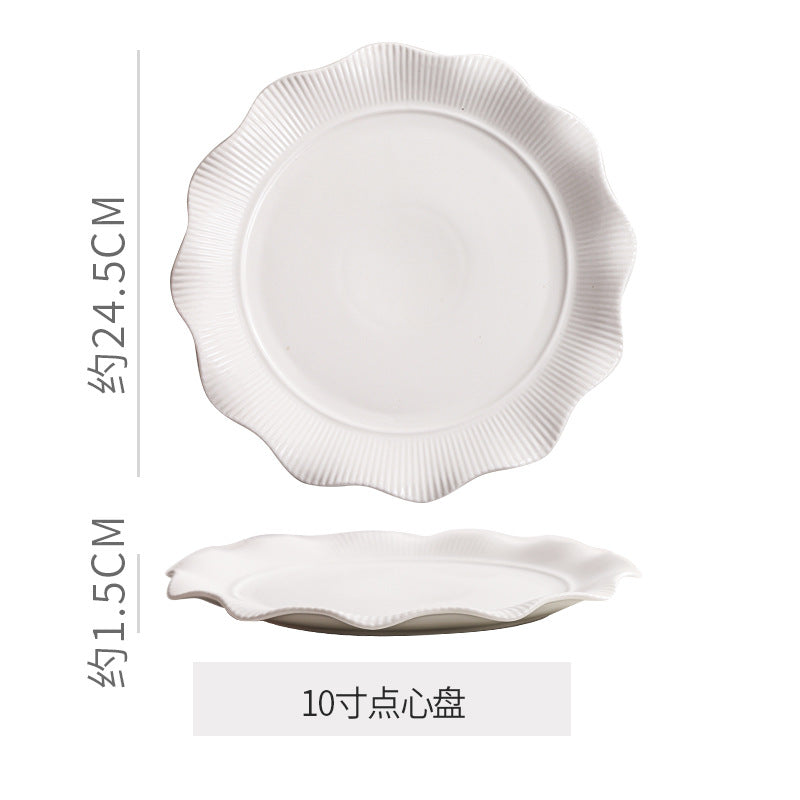 European-style embossed ceramic double-layer serving tray - perfect for home, snacks, desserts, cakes, creative wedding decor, living room, and pastry presentation