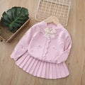 Girls' cardigan set - new autumn  collection: adorable girls' sweater and skirt set
