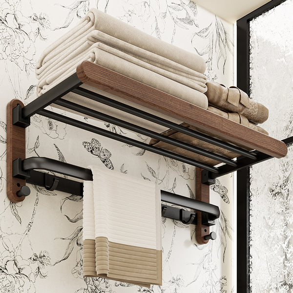 Walnut towel rack Bathroom rack No punching toilet High-end bathroom Toilet Solid wood bath towel rack