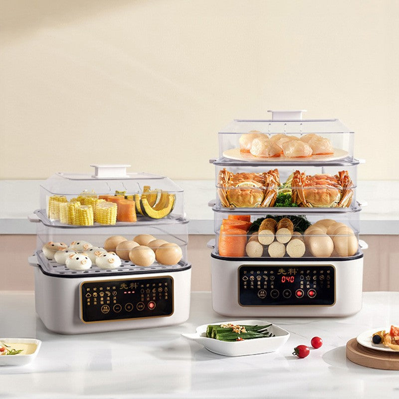 Electric steamer multifunctional for homethree-layer multi-layer large capacity intelligent fully automatic breakfast machine steamer steamed vegetable electric steamer