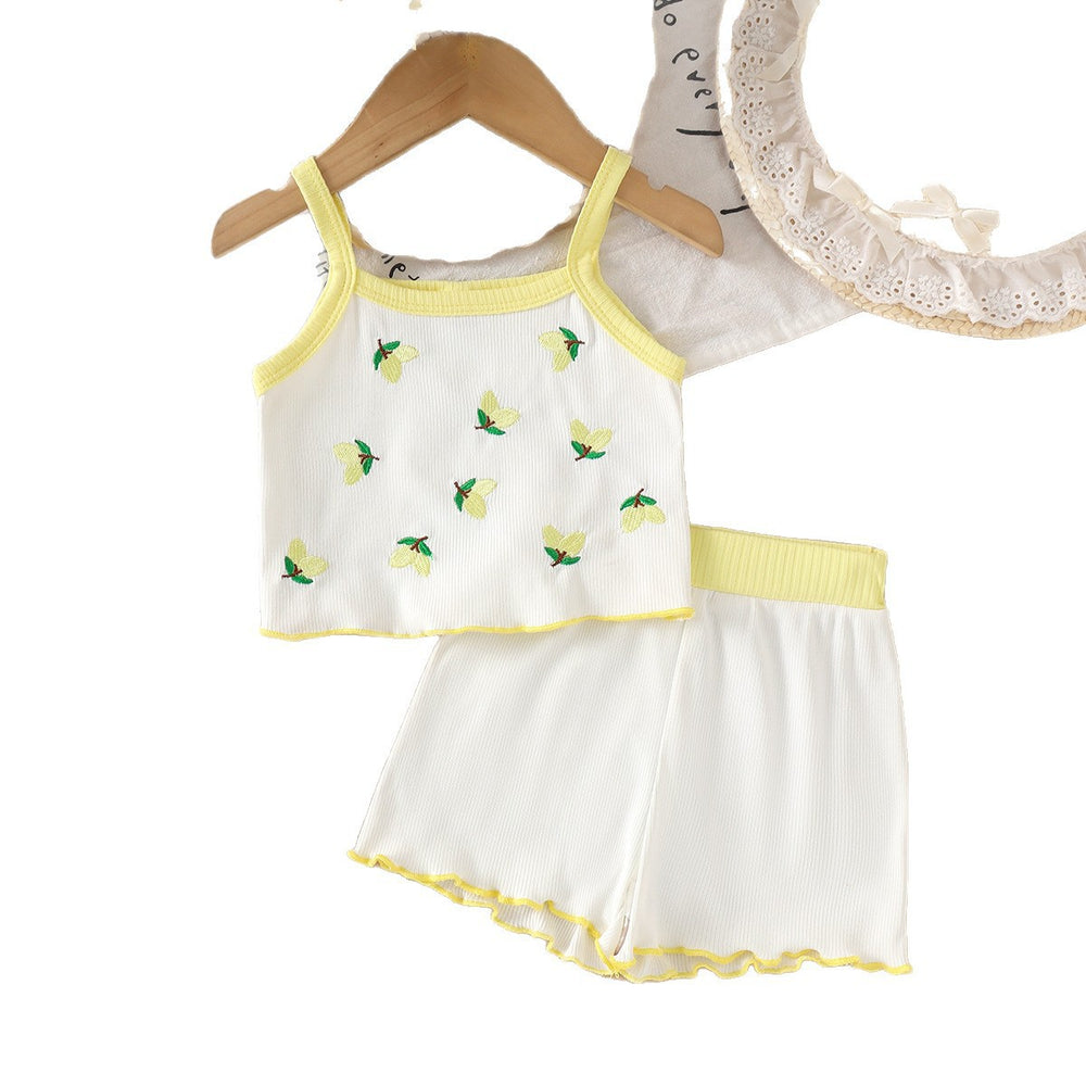 girl's suit camisole + shorts two-piece set