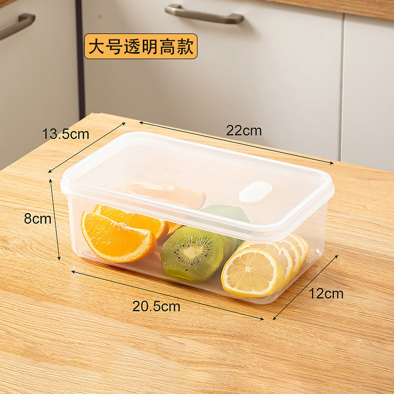 Outdoor sub-packing bento sushi box sealed plastic food storage box with lid transparent food-grade fruit crisper