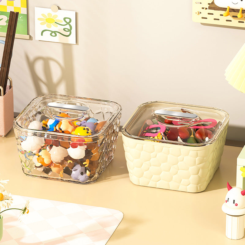 Cross-border children's rubber band hair accessories hand jewelry box large capacity hair band with lid hair rope hairpin with lid jewelry storage box