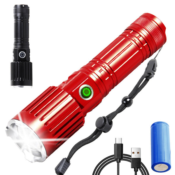 Internet celebrity small steel cannon strong light flashlight charging bright, portable multi-function white laser led work lighting flashlight