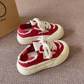2026 new summer/autumn two-wear slip-on chunky sole canvas sneakers - women's student style, white shoes, versatile bread shoes
