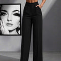 european and american  independent station pure colorcasual women's high waist pleated loosepants work pants trousers