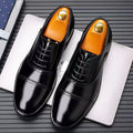 Men's leather dress shoes - spring/autumn work & business casual - triple-stitched, lace-up style - wholesale & dropshipping available