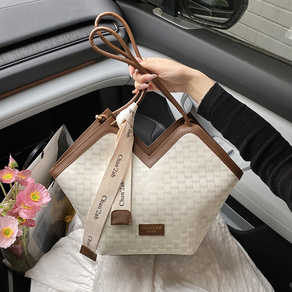 Women's bag 2025 new high-end versatile shoulder bag large-capacity foreign-style tote bag fashionable commuter bag