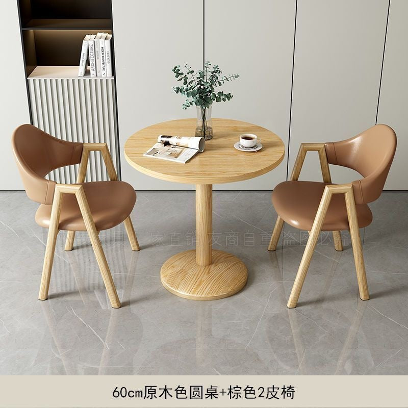 Minimalist modern negotiation table and chair set - perfect for bubble tea shops, coffee shops, dining tables, balcony round tables, casual small spaces, and reception areas