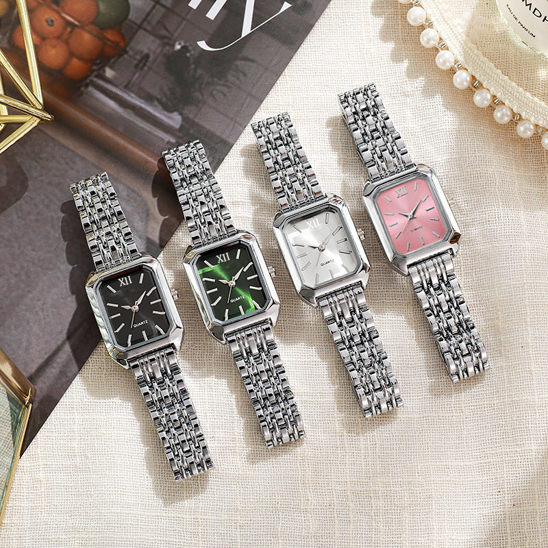 2025 new luxury dial stainless steel band women's watch - student fashion minimalist square quartz wristwatch - wholesale