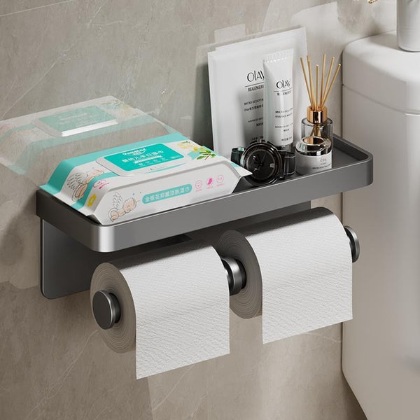 Toilet tissue holder Wall-mounted toilet paper holder Bathroom non-punching toilet paper holder Roll paper toilet paper rack