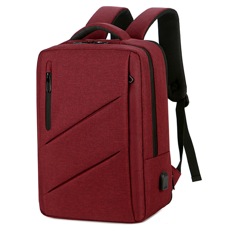 New business backpack 15-inch computer bag USB charging port expandable business travel backpack can be printed with logo