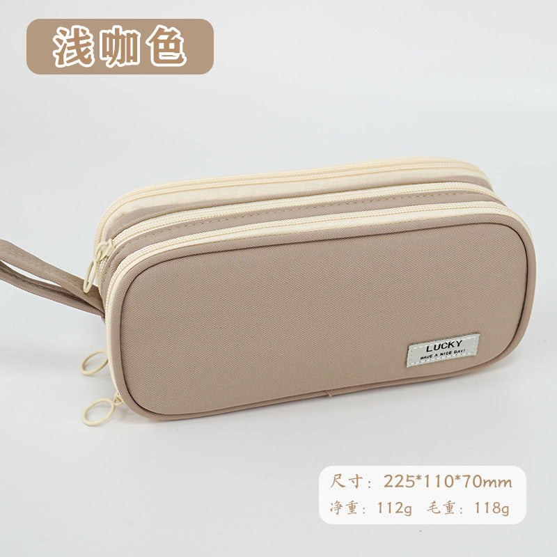 Pencil Bag Large Capacity Stationery Box Boys Simple Primary School Stationery Bag Junior High School Students Advanced Sense Cross-border Pencil Bag Storage