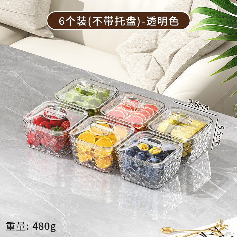 Cross-border household living room candy box nut snack classification snack box PET dried fruit box KTV grid candy fruit box